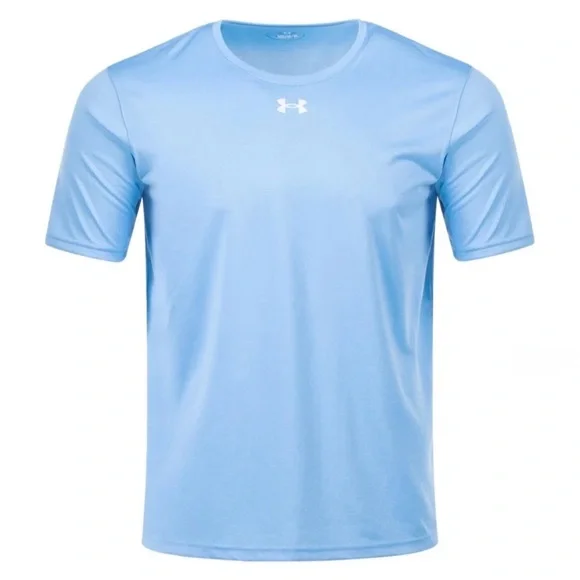 Lot of 2x NWT [Under Armour] Team Tech Short-Sleeve Shirt Carolina/Sky Blue Y M - Picture 2 of 12